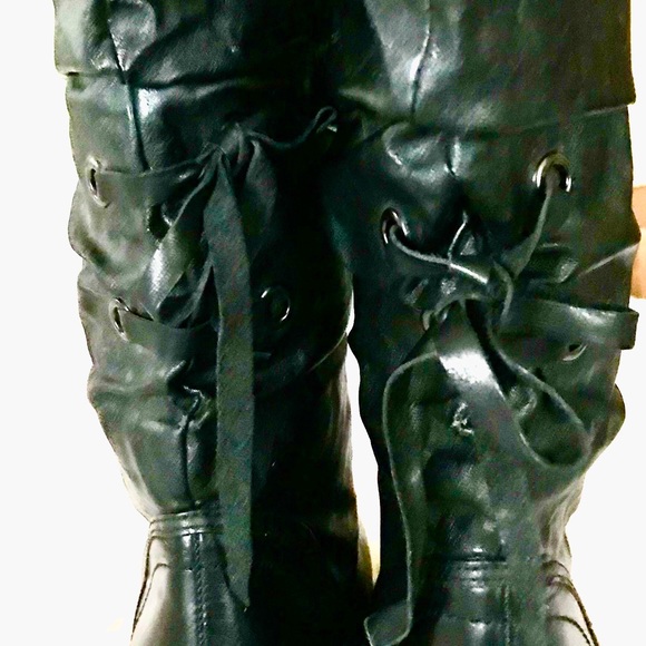 NWOT Steve Madden Black Leather Slouch Boots - Picture 8 of 8